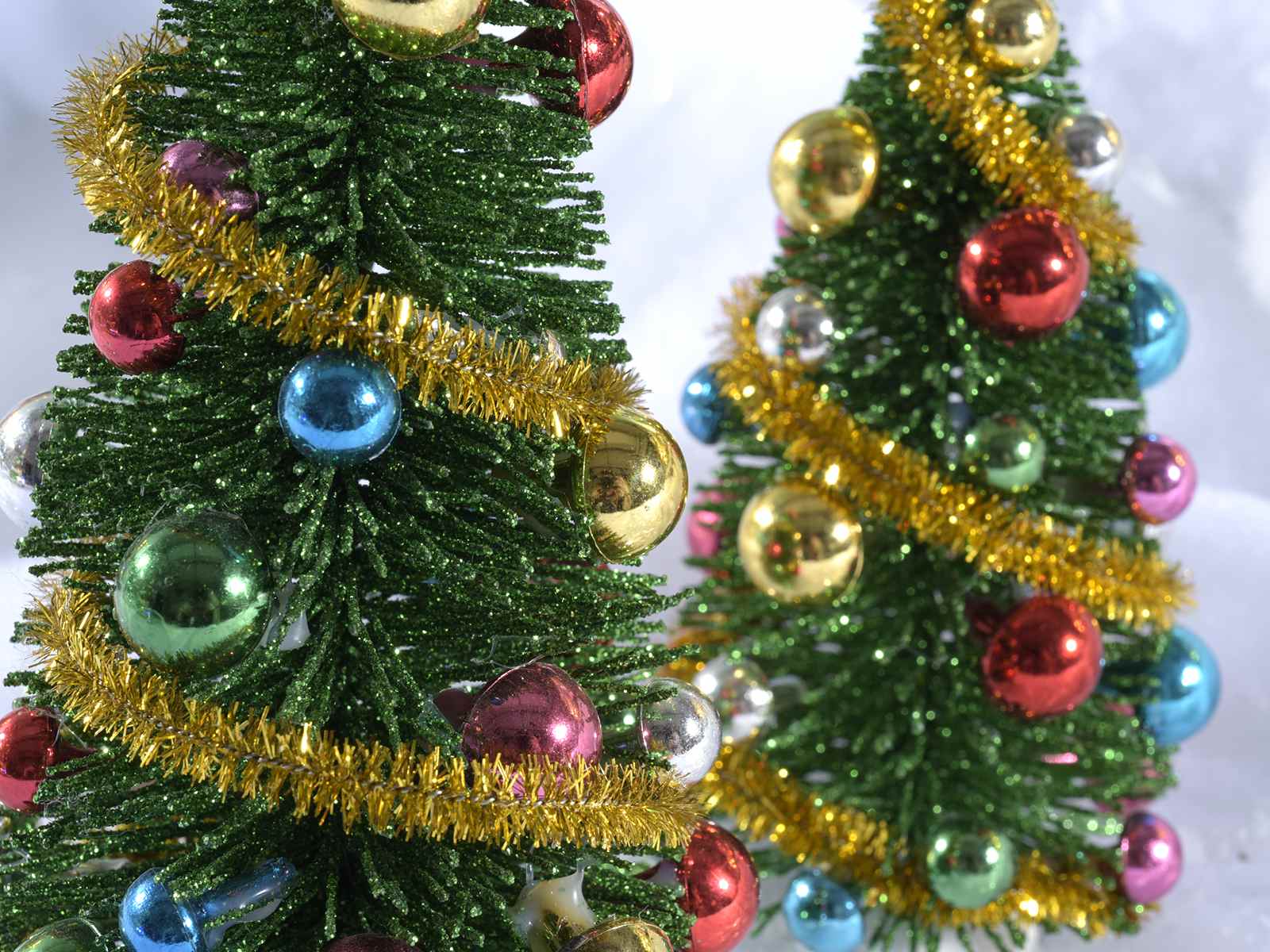 Immagini Glitterate Di Natale.Set 3 Alberi Di Natale Con Glitter Decori E Puntale Stella 54 41 65 Art From Italy