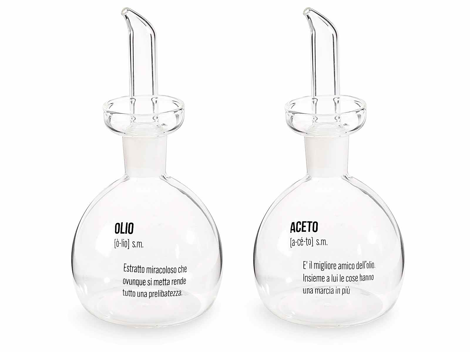 Ampolla olio/aceto in vetro con tappo dosatore Dictionary (80.20.62) -  Art From Italy