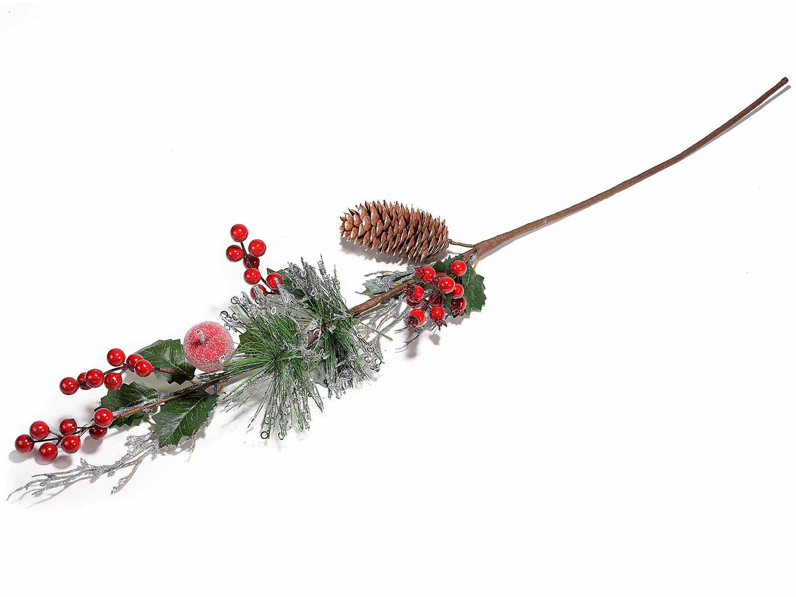 3Pcs MZY118 Rami di Bacche Rosse di Natale Artificiali Aghi di Pino Artificiale Mazzi di Fiori di Bacche Rosse Decorazioni Natalizie 