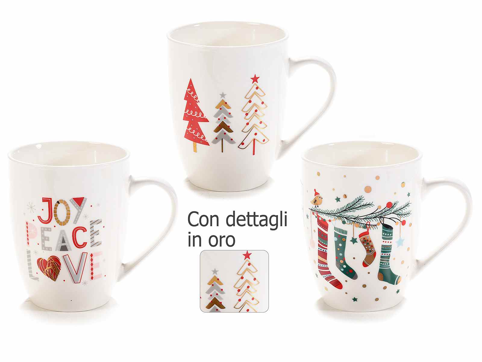 Tazza Mug In Porcellana C Decori O Scritte Natalizie In Oro 72 06 42 Art From Italy