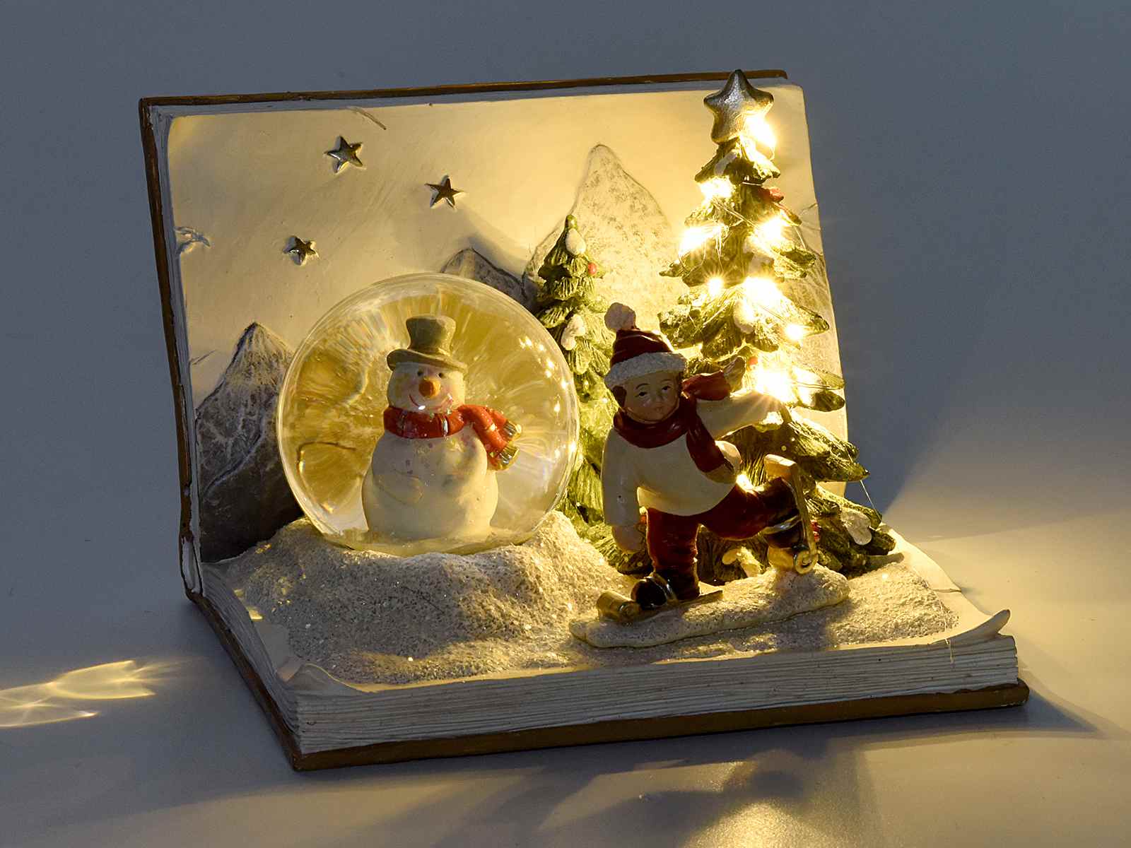 Art from Italy Decoración Navidad Pesebre con Belén de resina con luces a LED 