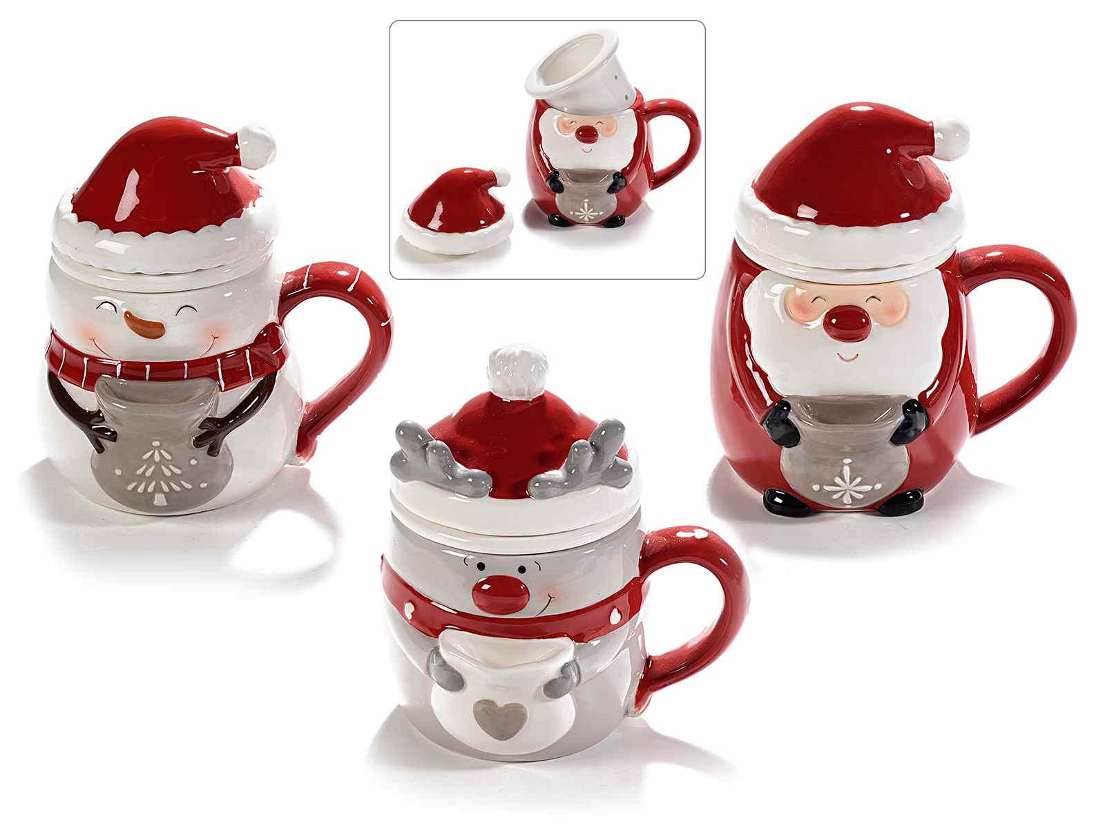 Taza de té con personaje navideño con filtro y tapa (71.38.02