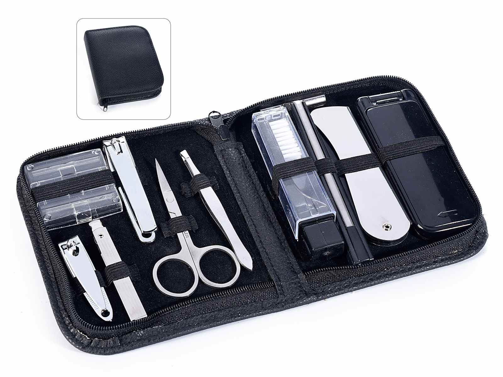 Set de manicura con 10 accesorios estuche de polipiel - Art Italy