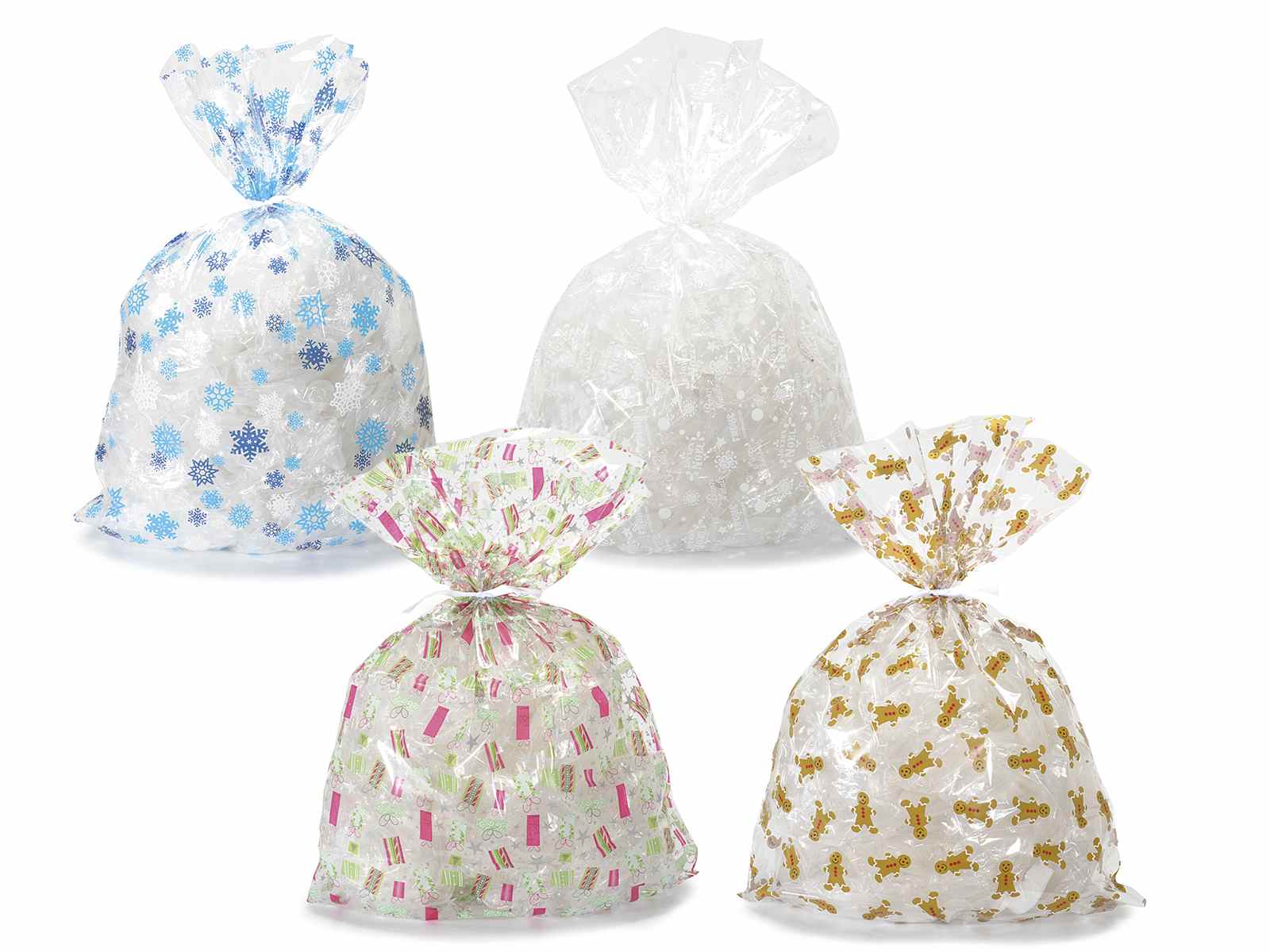 40 sacchetti regalo in nylon trasparente "Christmas"