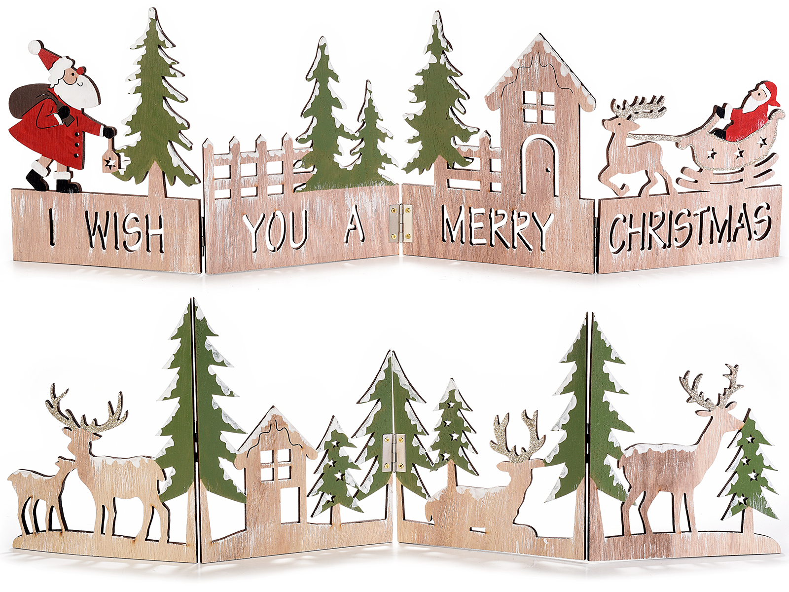 Clôture décorative en bois avec paysage de Noël (51.45.94) - Art