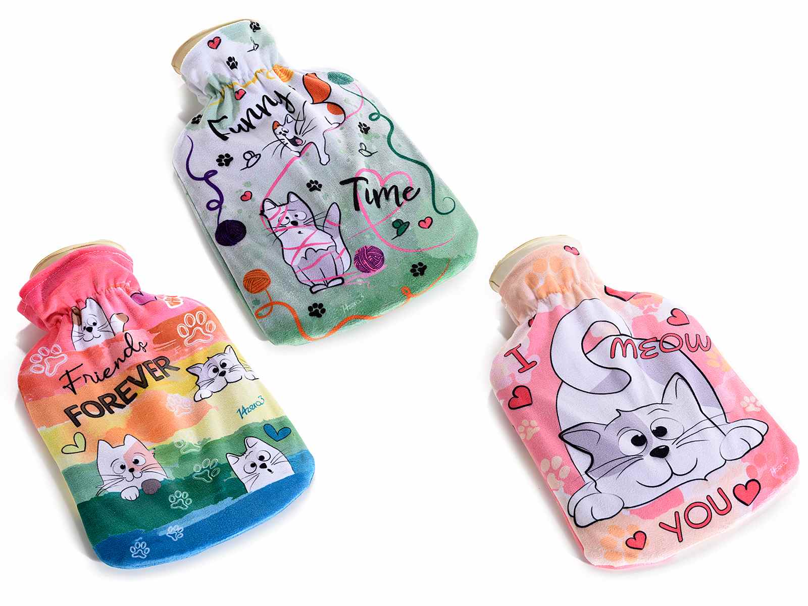 Hot water bottle w / fabric cover and cat decoration () - Art From  Italy