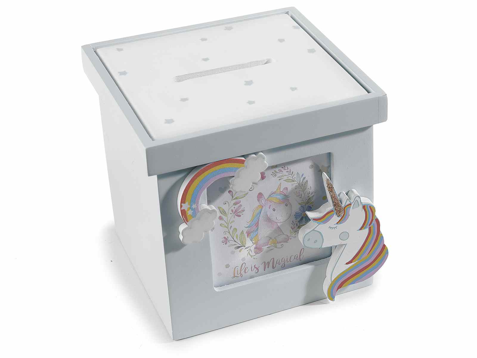 Unicorn Wooden Money Box 51 35 93 Art From Italy - 