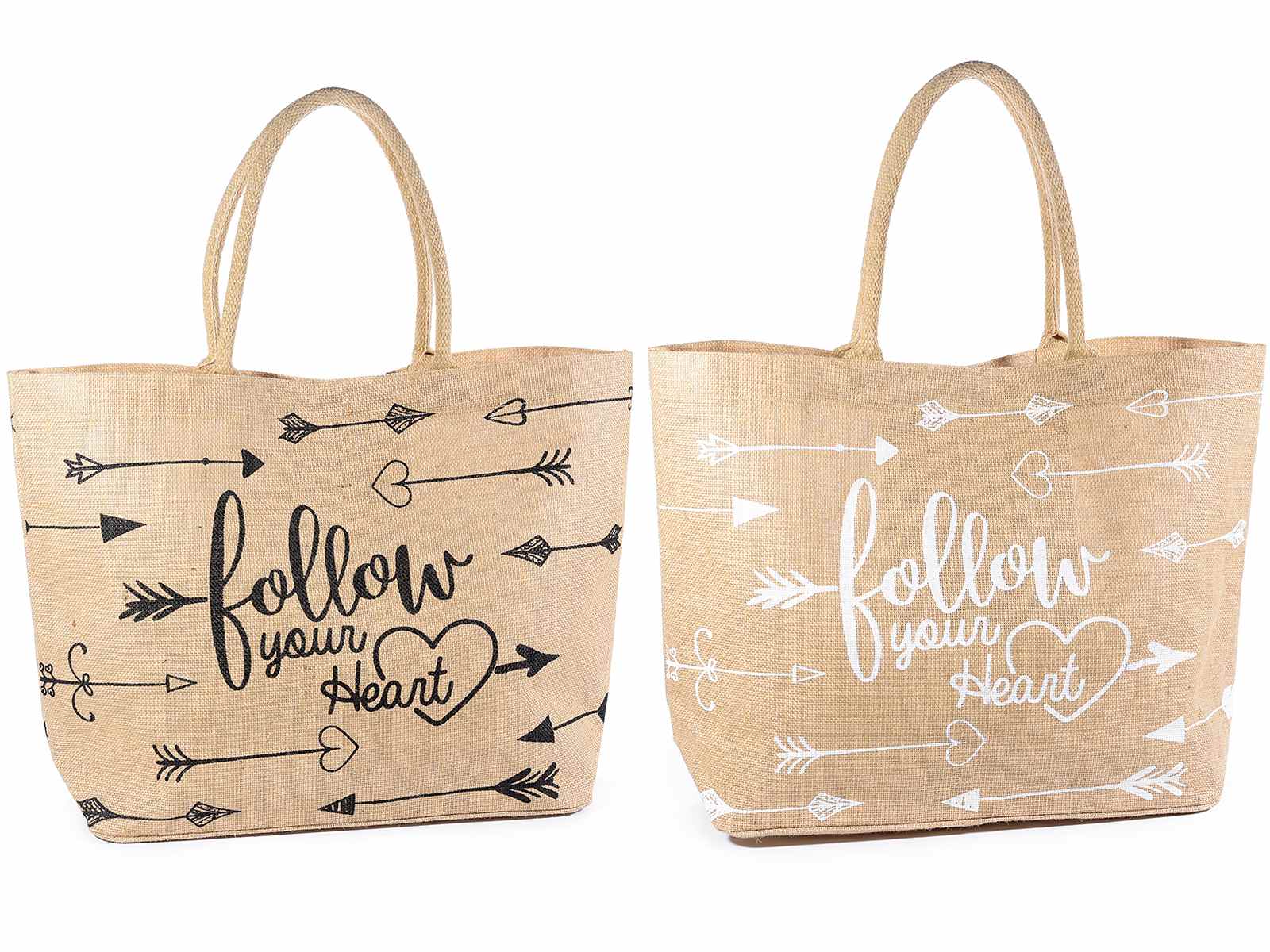 Jute Bags W Writings Rope Handles Pocket And Button 58 05 32