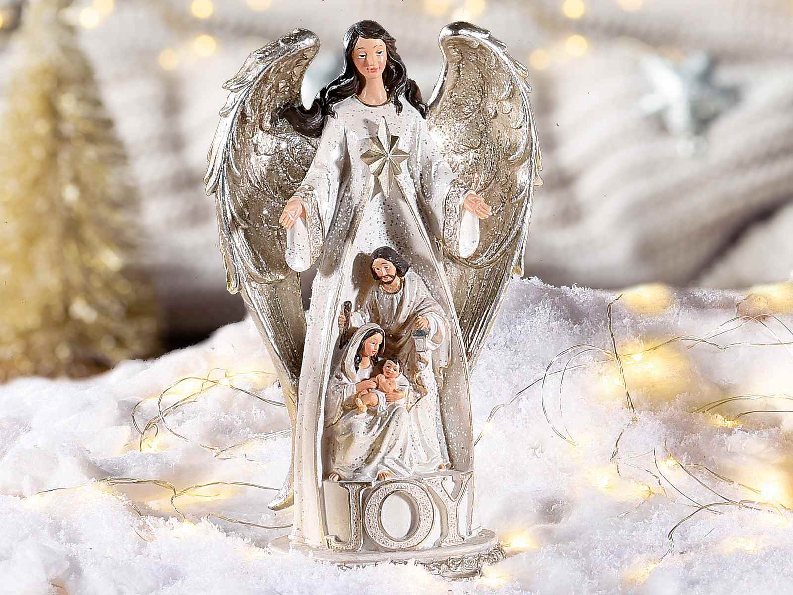 Crocifisso Moderno In Resina Con Dettagli Dorati 14x24 Cm – SHALOM, Da Appendere O Da Appoggiare, Elegante E Spirituale