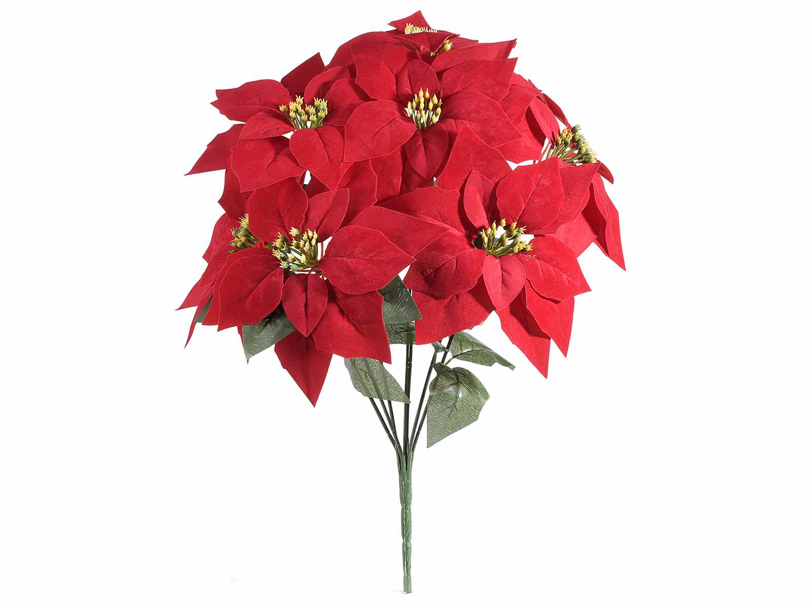 Bouquet with 7 artificial poinsettias in velvet (54.45.85) Art From Italy