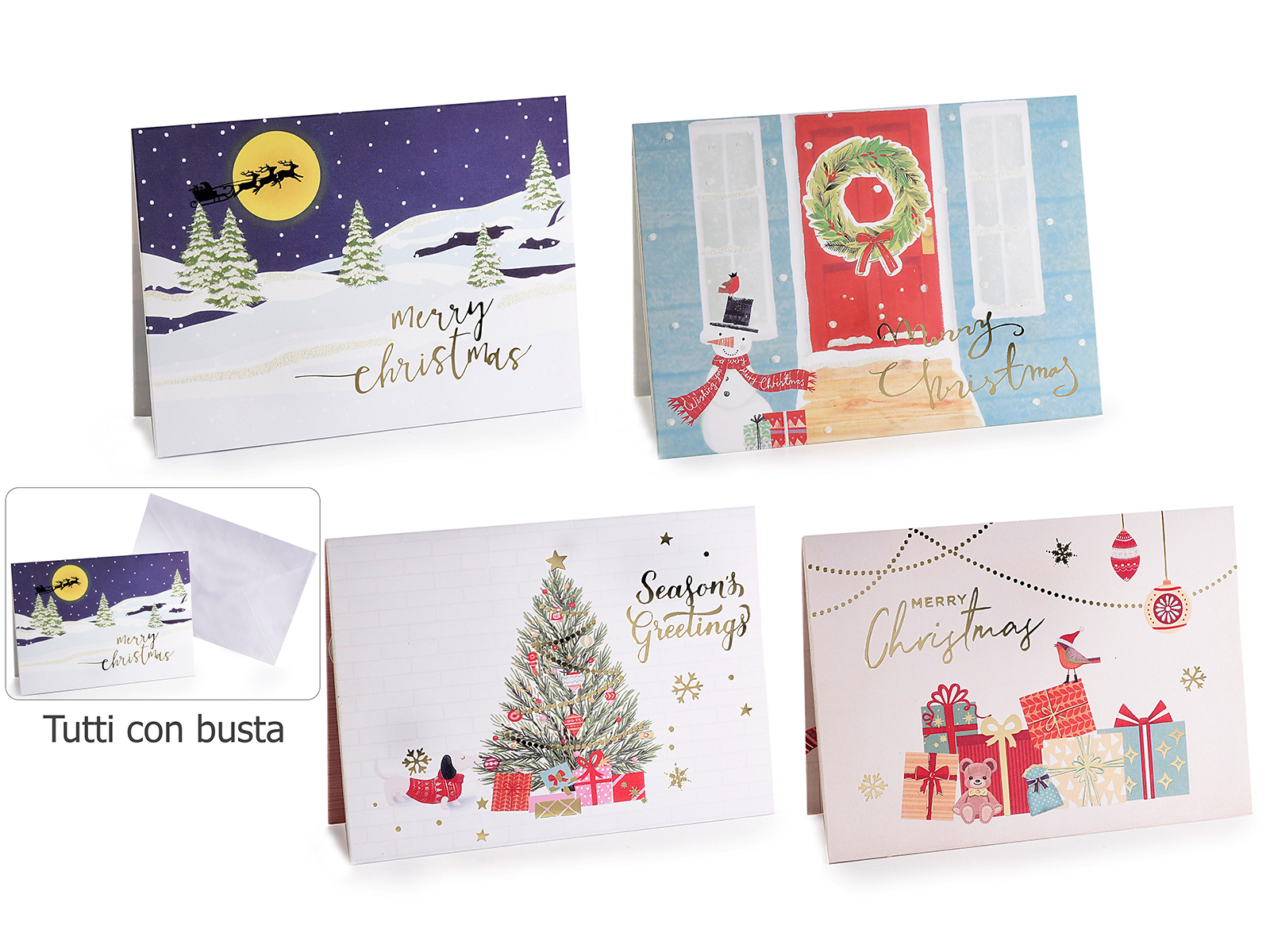 Carte de voeux pop-up de Noël avec enveloppe et étiquette (12.21.01) - Art  From Italy