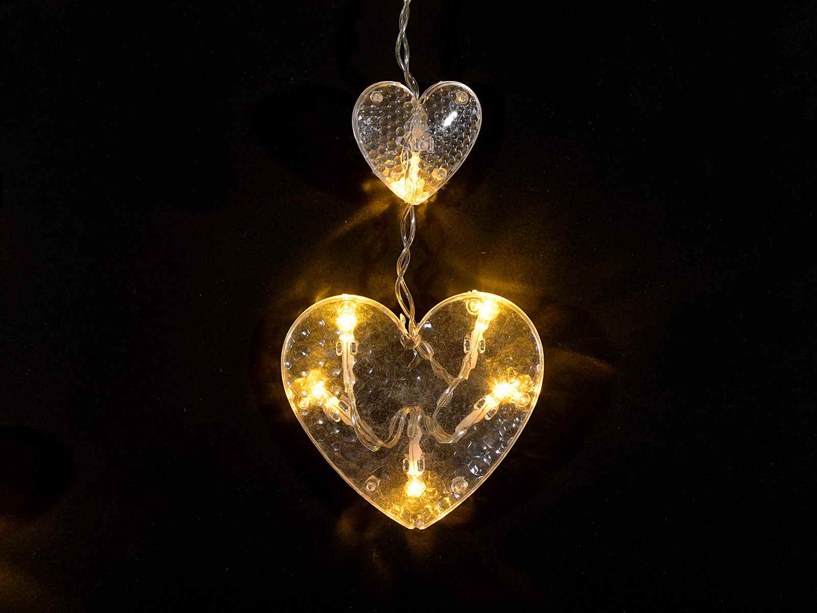 Suspension pluie coeur, 12 fils, 108LED blanc chaud (53.28.35) Art