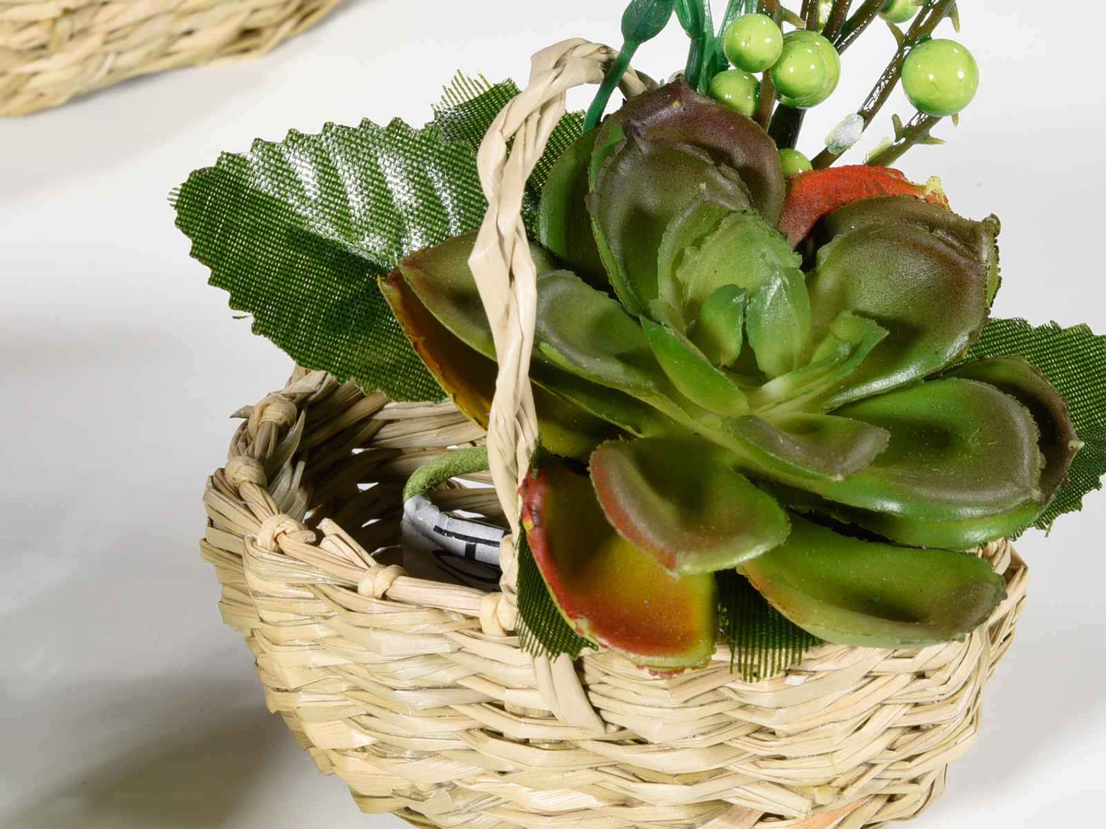Download Oval/rectangular basket made from vegetable fiber w/handle ...