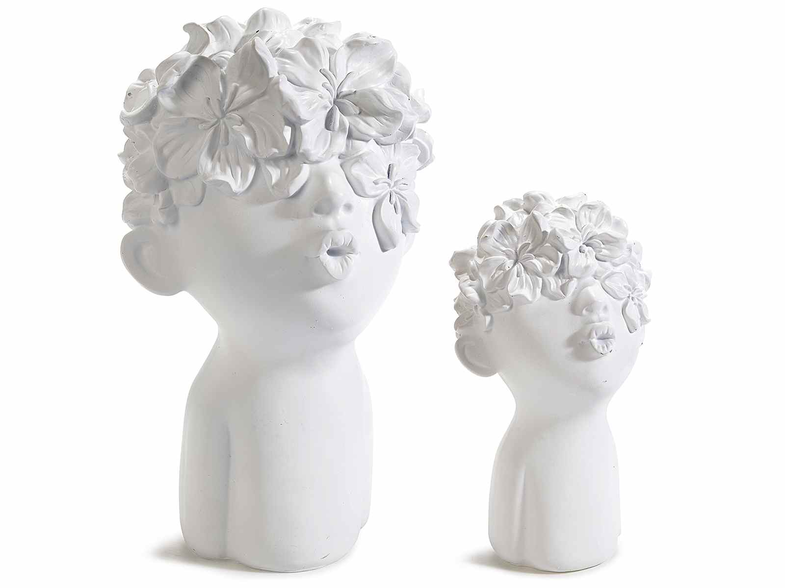 de 2 en resina, cara de con flores en la ca (55.37.27) - Art From Italy