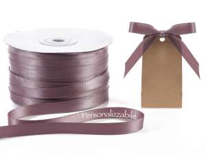 Custom dove grey double satin ribbon