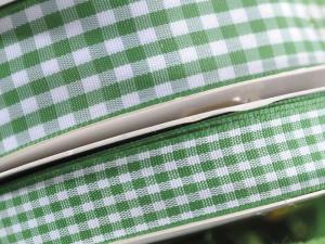 Green and white checkered ribbons