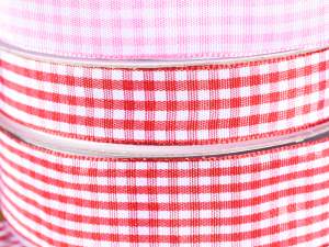 Wholesale red and white checked ribbon