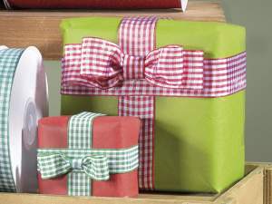 Wholesale red and white checked ribbon