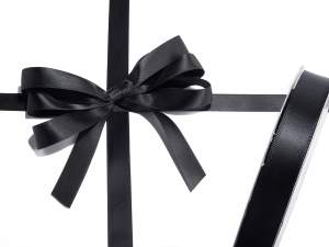 Wholesale black double satin ribbon