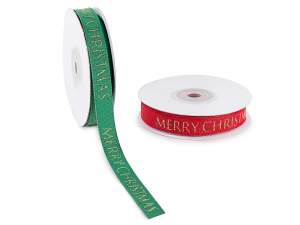 wholesale fabric ribbon written merry christmas
