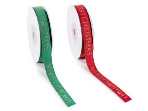 wholesale fabric ribbon written merry christmas