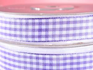 Wholesale lilac white checked ribbon