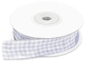Wholesale grey white checked ribbons