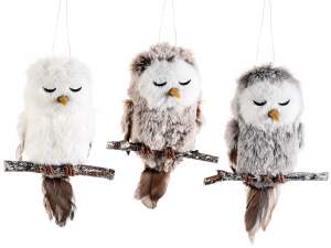 Décorations à accrocher en éco-fourrure/plumes