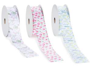 wholesale flower print ribbons