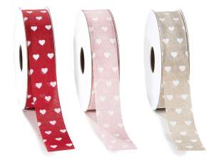 wholesale colored ribbons white hearts
