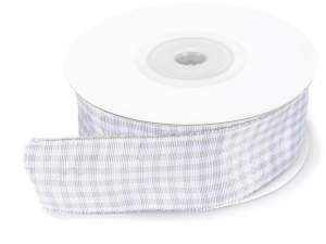 Wholesale gray white checked ribbon