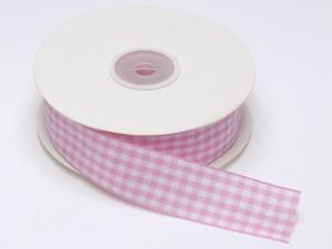 Wholesale pink white checkered ribbons