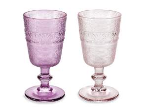 wholesale colored glass goblet glasses