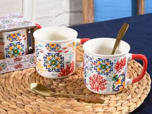 wholesale marine-style coral porcelain mug