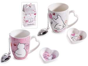 Wholesale heart mugs with handle