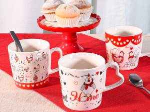 wholesaler cups handle heart hen