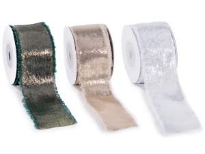 wholesaler metal effect christmas ribbons