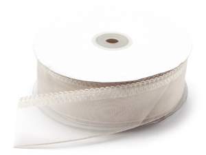 Wholesale ecru organza ribbon pull