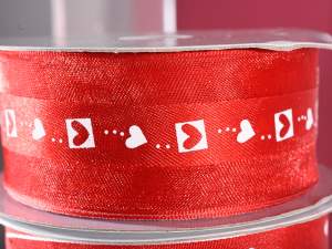 Wholesaler of organza ribbons with heart print
