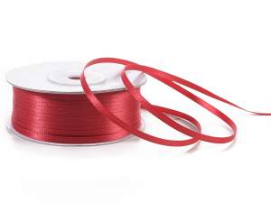 Wholesale double satin ribbon red color