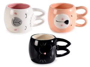wholesale animal mugs handle ears