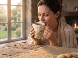 wholesale ceramic flower mug