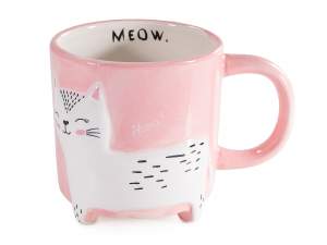 wholesale colored cat mugs