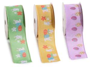 wholesaler ribbons easter print eggs rabbits