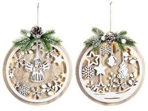 Decoraciones de madera con luces