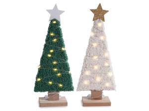 Decoraciones de madera con luces