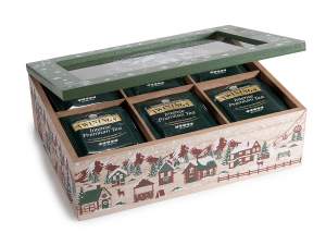 wholesale tea box christmas snow landscape