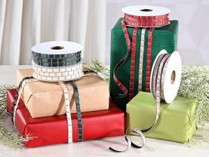 wholesale christmas ribbon gold thread
