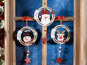 ingrosso addobbo natale legno da appendere