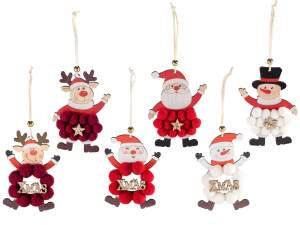 ingrosso decoro albero natale legno renna babbo